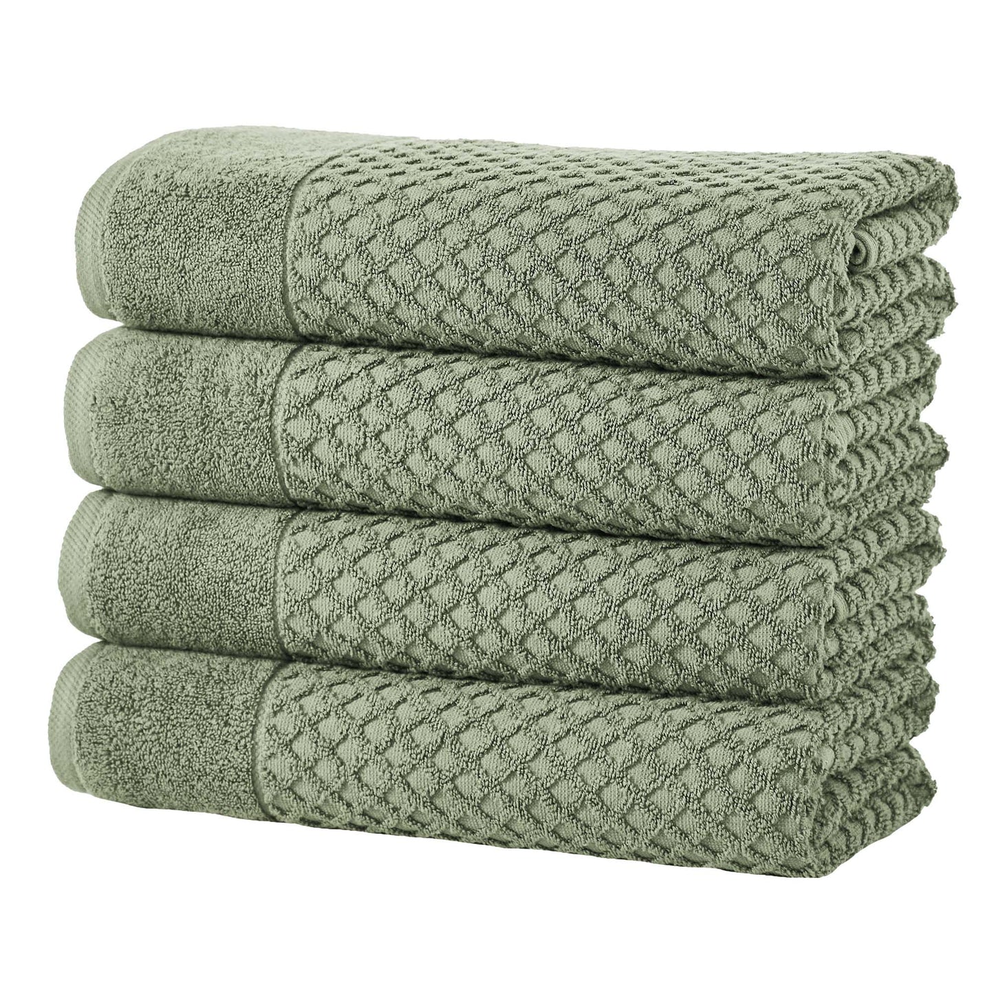 Cotton Diamond Waffle Weave Bath Towel Set