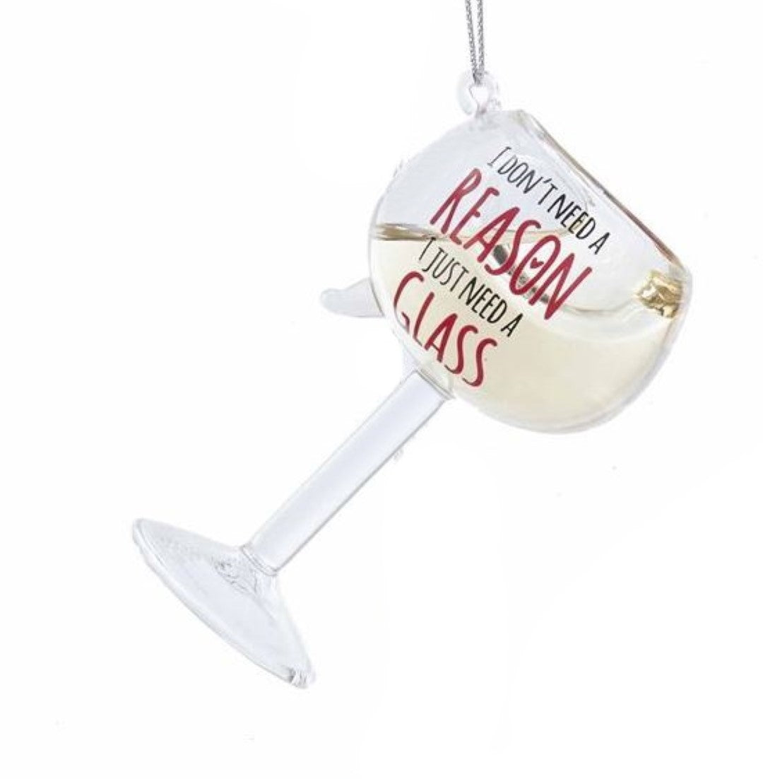 Adorno para copa de vino de cristal: No necesito una razón, solo necesito una copa.