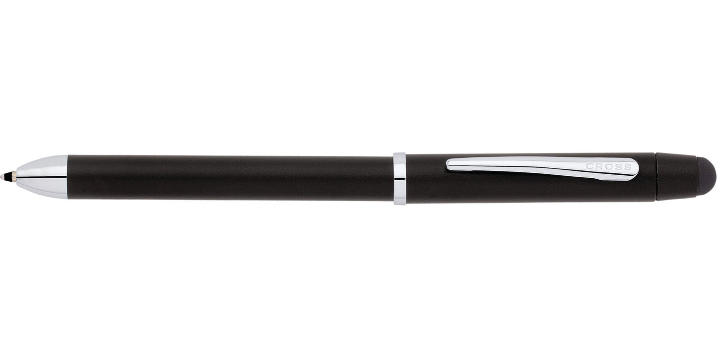Cross Tech3+ Satin Black Multifunction Pen with chrome clip and tip on Tampa Home & Garden Store
