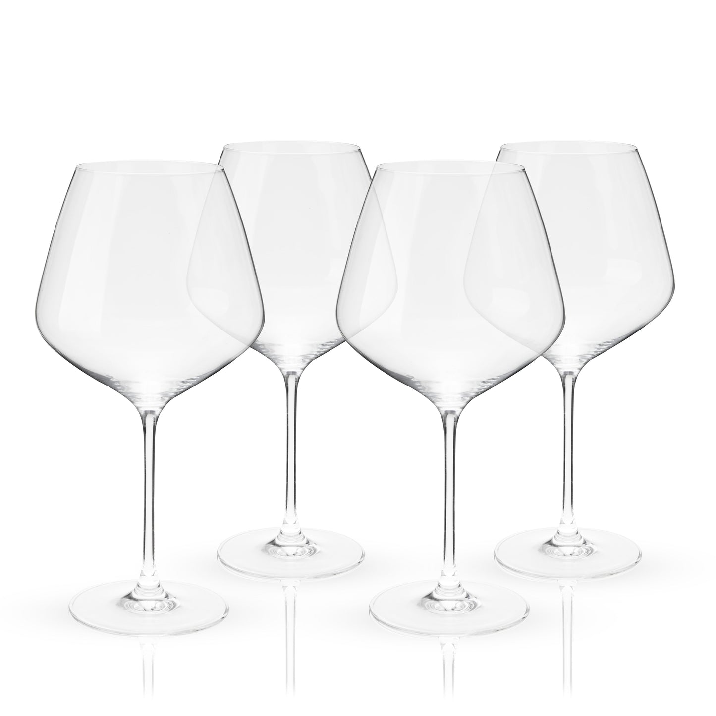 Inez Crystal Burgundy Wine Glasses Set of Four