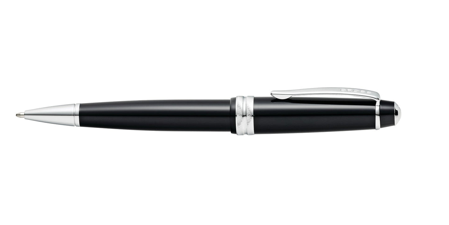 Bailey Light glossy black resin ballpoint pen, A.T. Cross with silver trim and CROSS clip on Tampa Home & Garden Store