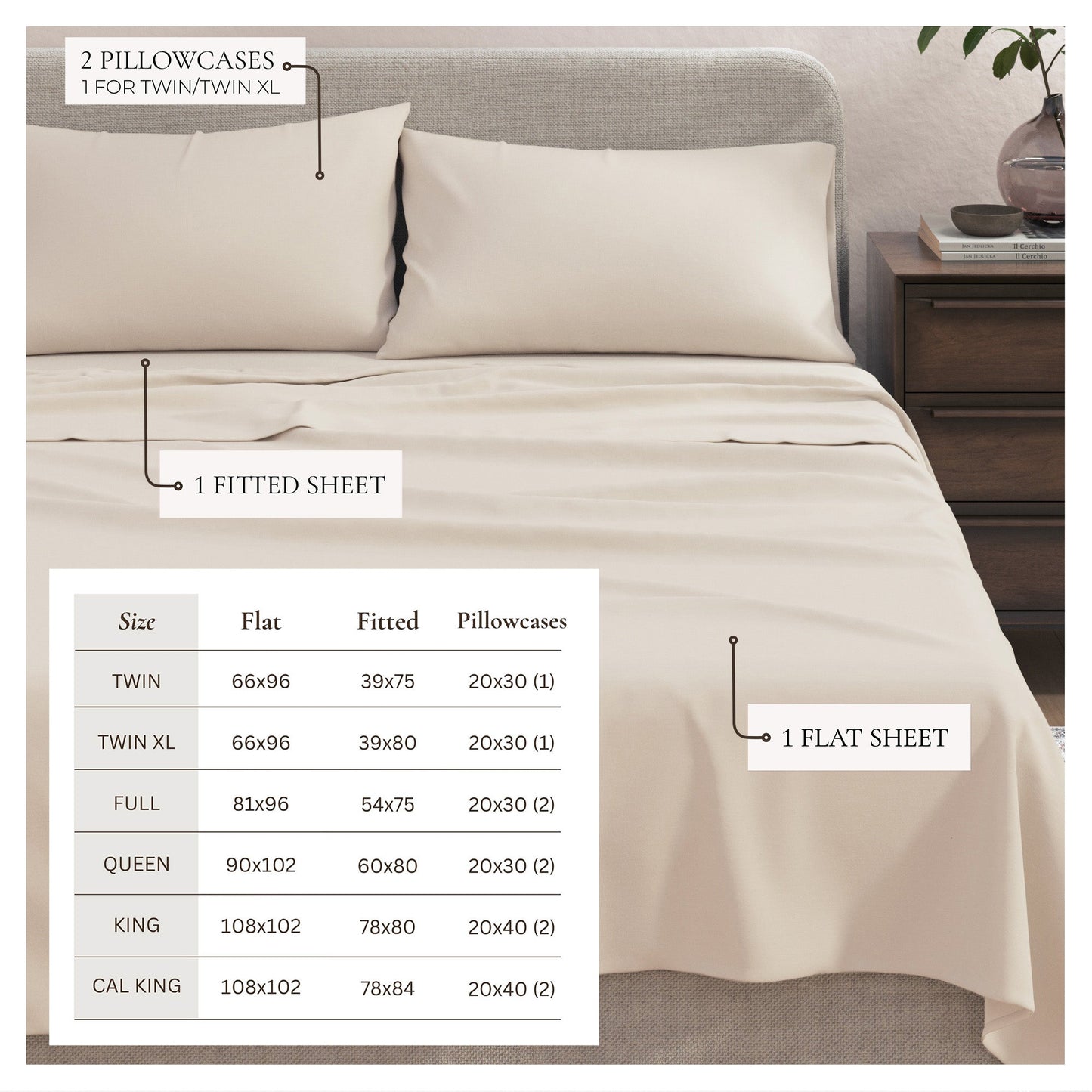 Heathered Jersey and Cotton Blend Bed Sheets