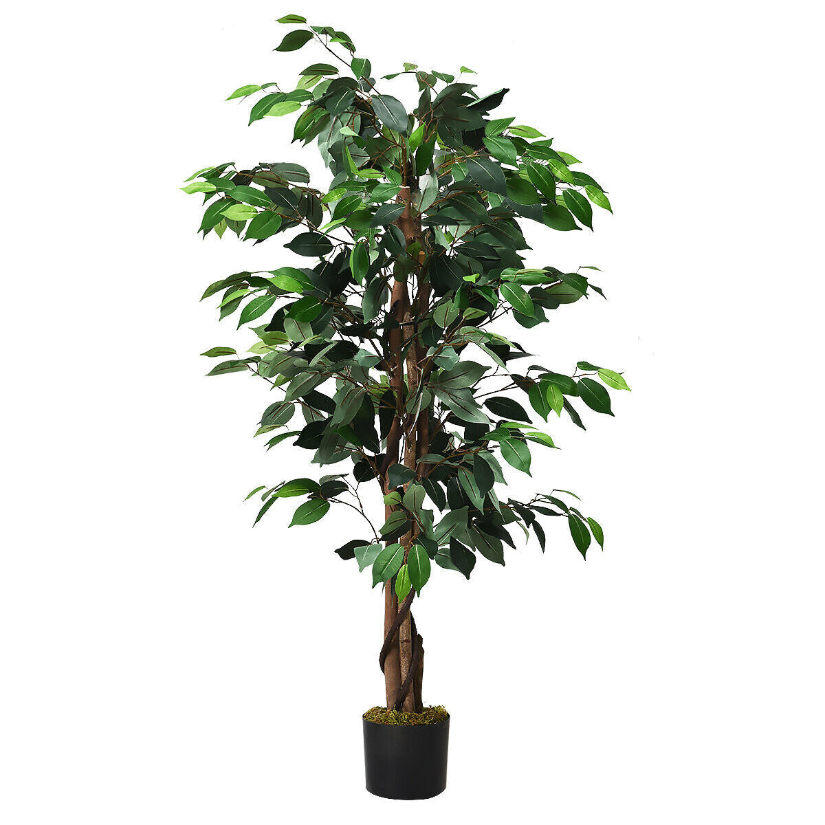 Árbol de seda de ficus artificial de 4 pies para interiores y exteriores