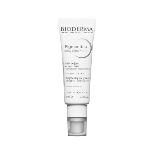 Bioderma Pigmentbio SPF50+ daily care face cream, white tube brightening for dark spots on Tampa Home & Garden Store