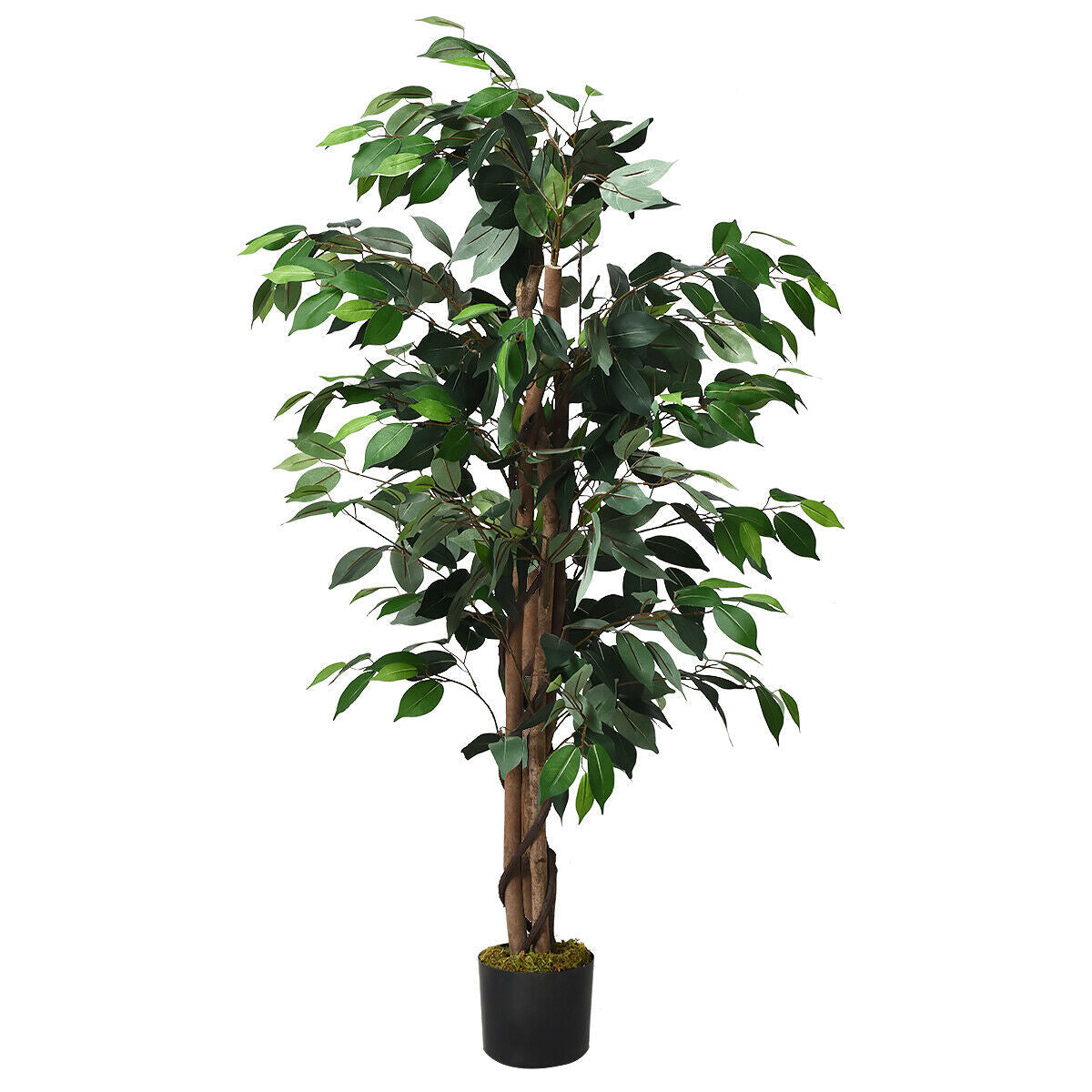 Árbol de seda de ficus artificial de 4 pies para interiores y exteriores