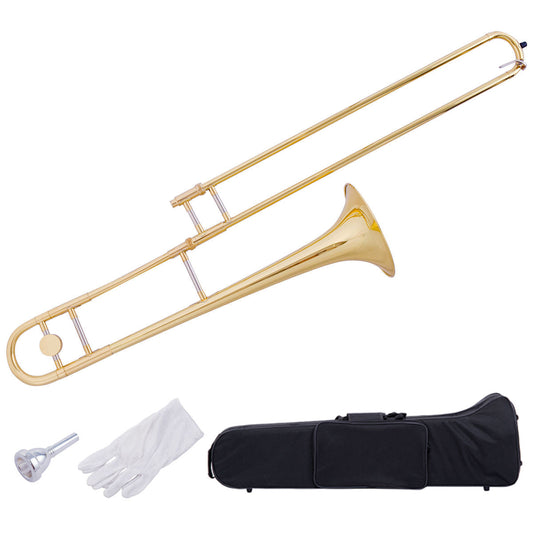 B Flat Trombone Golden Brass with Mouthpiece - Tampa Home & Garden Store