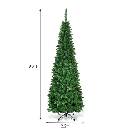 Artificial Kingswood Fir Pencil Christmas Tree, 6.5ft slim green tree on metal stand DirectDeals on Tampa Home & Garden Store