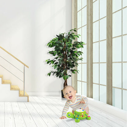 Árbol de seda de ficus artificial de 4 pies para interiores y exteriores