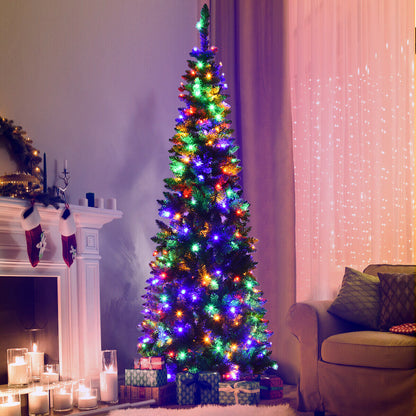 Artificial National Foot Kingswood Fir Pencil Christmas Tree with multicolor lights DirectDeals on Tampa Home & Garden Store