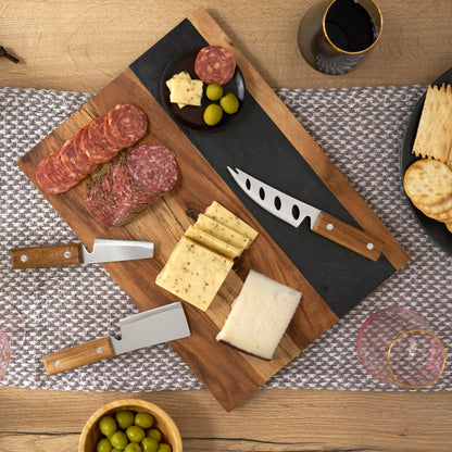 Wood and Slate Labeling Serving Chopping Board