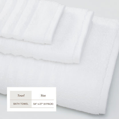 Luxury Combed Cotton and Ribbed Bath Towels