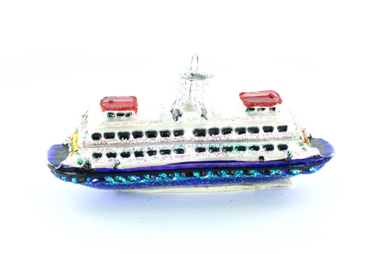 Ferry Boat Glass Ornament - Tampa Home & Garden Store