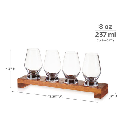 Crystal Tumbler Set and Wooden Flight Board