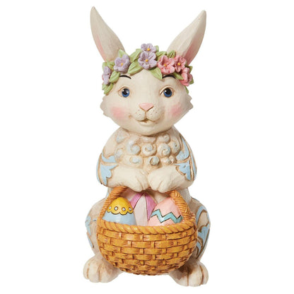 Figurine Pint Bunny avec couronne de fleurs