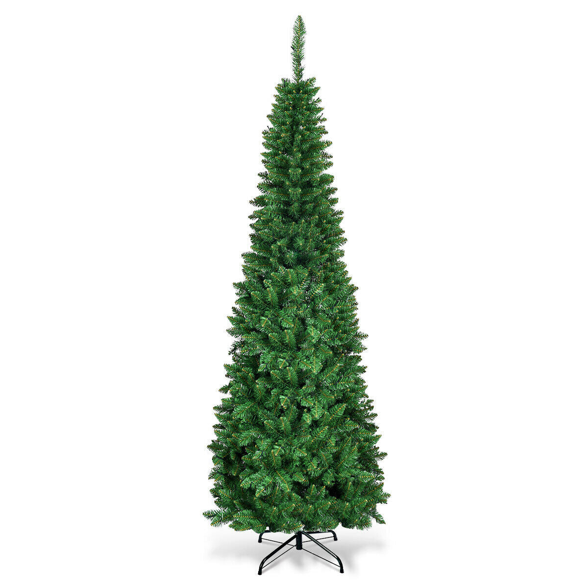 Artificial Kingswood Fir Pencil Christmas Tree DirectDeals on metal stand, tall slim green evergreen on Tampa Home & Garden Store