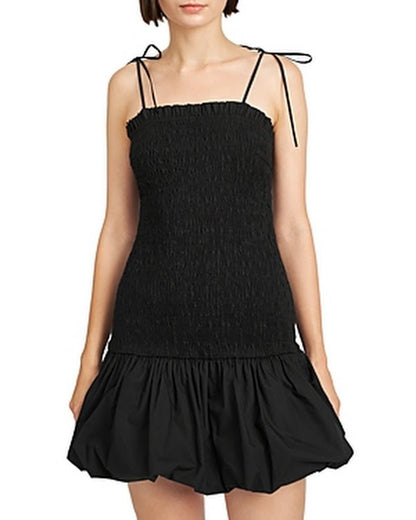 En Saison smocked bubble-hem mini dress, Vanessa Jane, black, size small, new with tags on Tampa Home & Garden Store