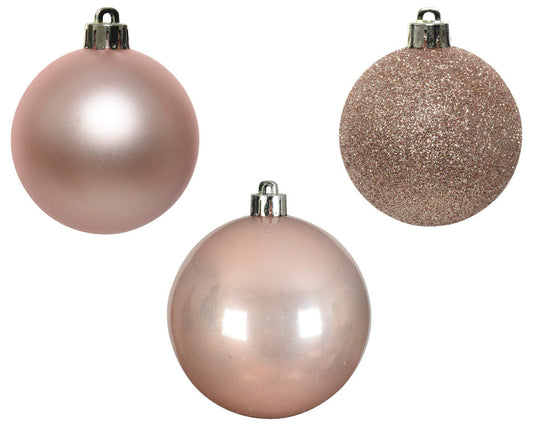 Elegant Assorted Shatterproof Ornaments - Set of 10 - Blush Pink - Tampa Home & Garden Store