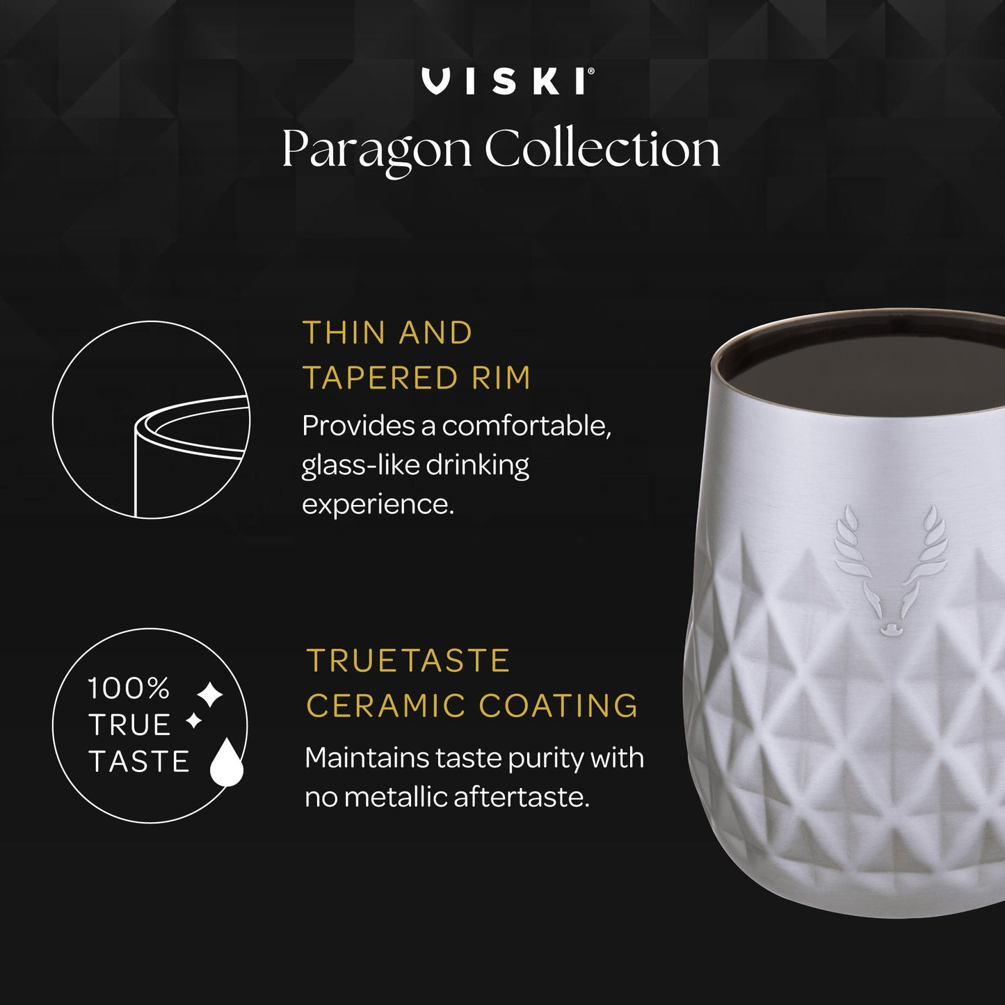 Large Paragon Wine Tumbler in Vintage Rose Finish
