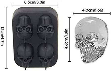 Moule à glaçons en silicone en forme de crâne 3D