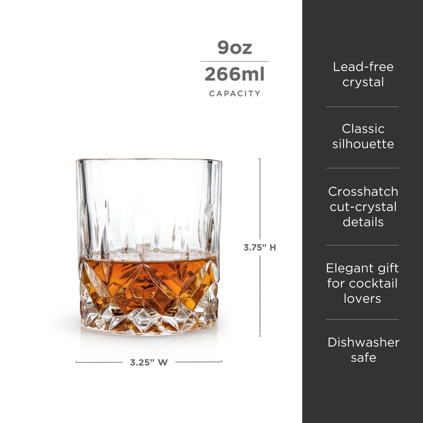 Admiral Heavy Crystal Whiskey Rocks Set of Two