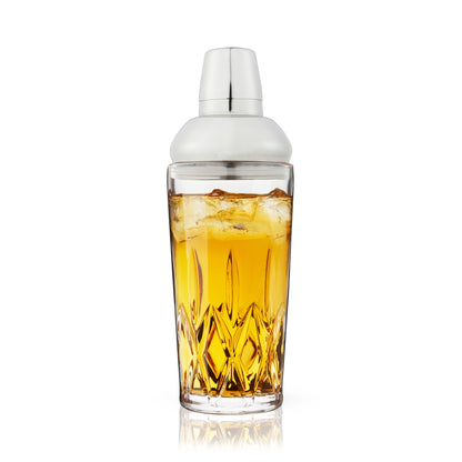Vintage Crystal Cobbler Cocktail Shaker with Lid