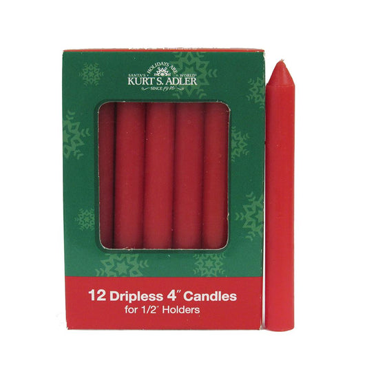 Red Dripless Candle for Glockenspell Chimes - 12 Piece Box Set - Tampa Home & Garden Store