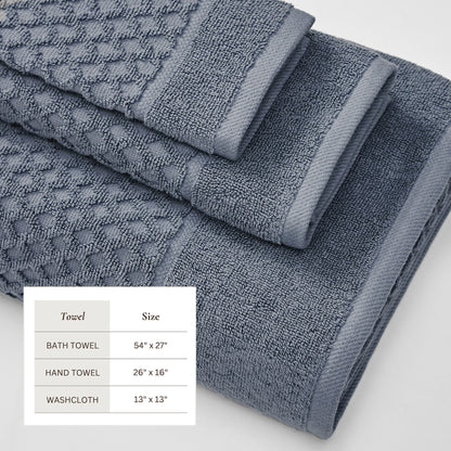 Cotton Diamond Waffle Weave Bath Towel Set