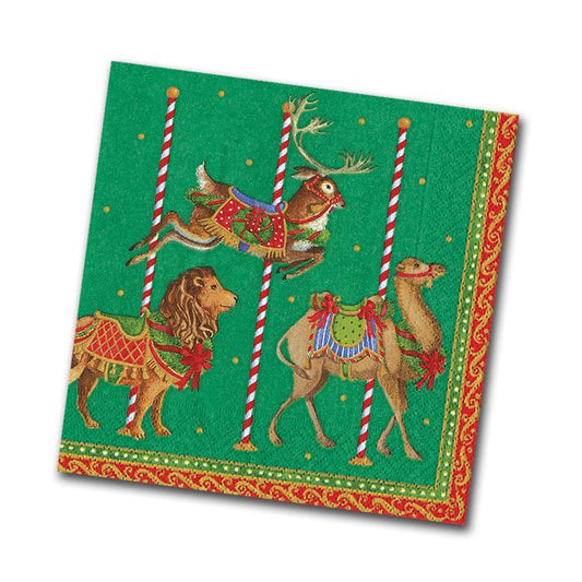 Serviettes de cocktail Merry Go Round (vertes)