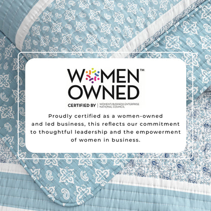 Reversible Paisley Stripe Microfiber Quilt
