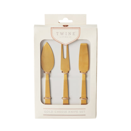 Premium Gold Cheese Knife Set of Three Pieces