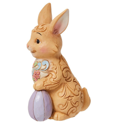 Mini figurine de lapin de Pâques à fleurs