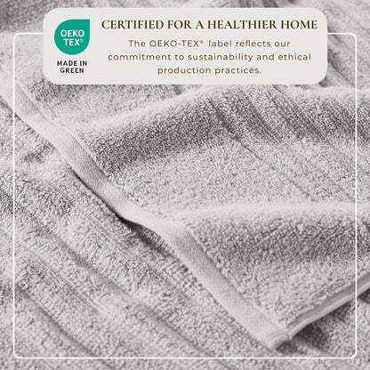 Luxury Combed Cotton and Ribbed Bath Towels