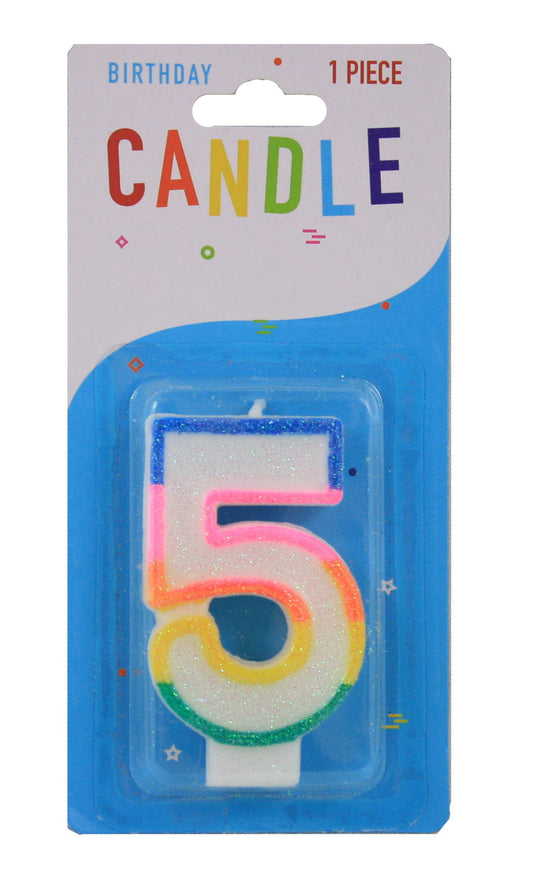 Bougie d'anniversaire colorée - 5
