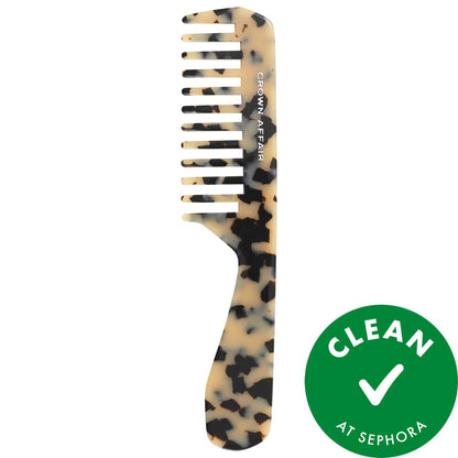 Crown Affair wide-tooth detangling comb No.002, tortoiseshell pattern for straight to curly hair on Tampa Home & Garden Store
