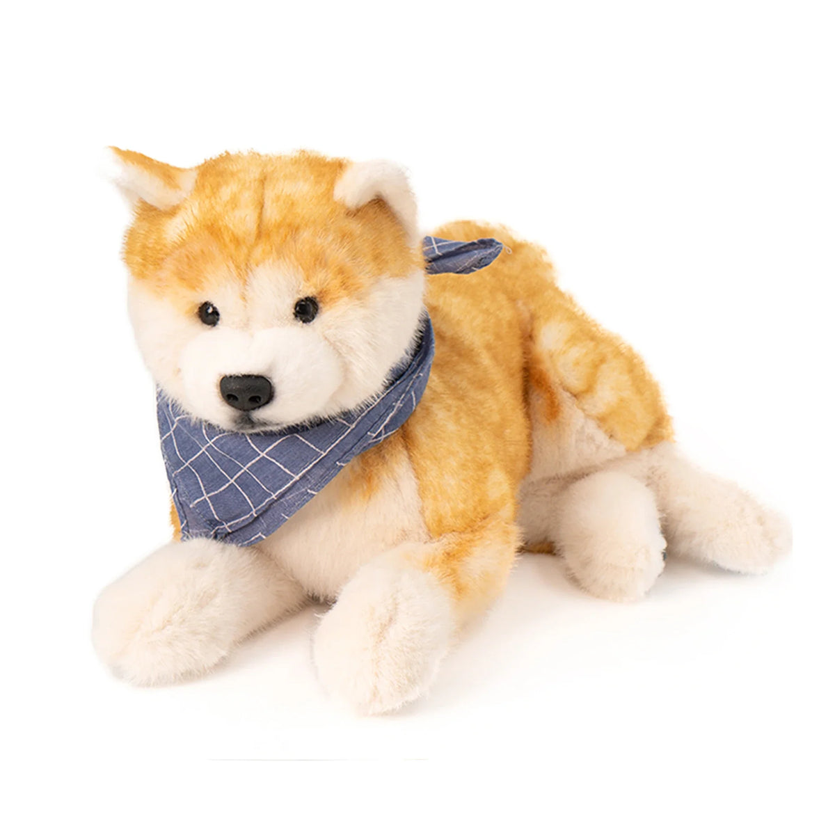 Akita dog plush with orange fur white muzzle blue bandana Chongker on Tampa Home & Garden Store