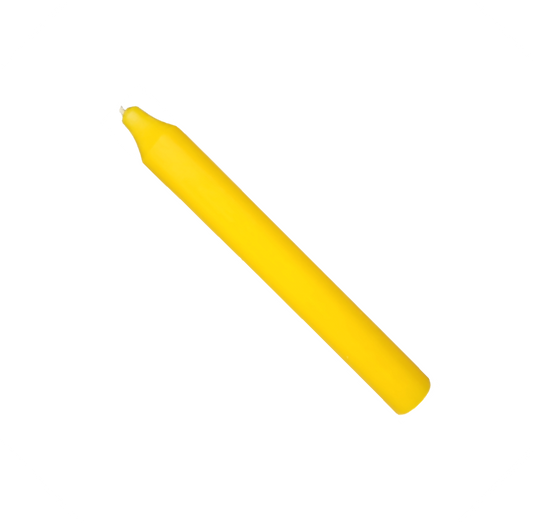 Rustic Taper Dinner Candle - 7 Inch Lemon Yellow