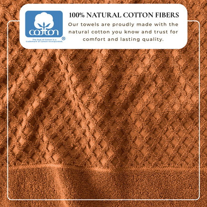 Cotton Diamond Waffle Weave Bath Towel Set