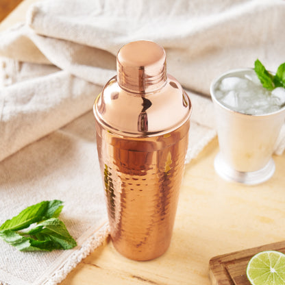 Hammered Copper Shaker and Built In Strainer