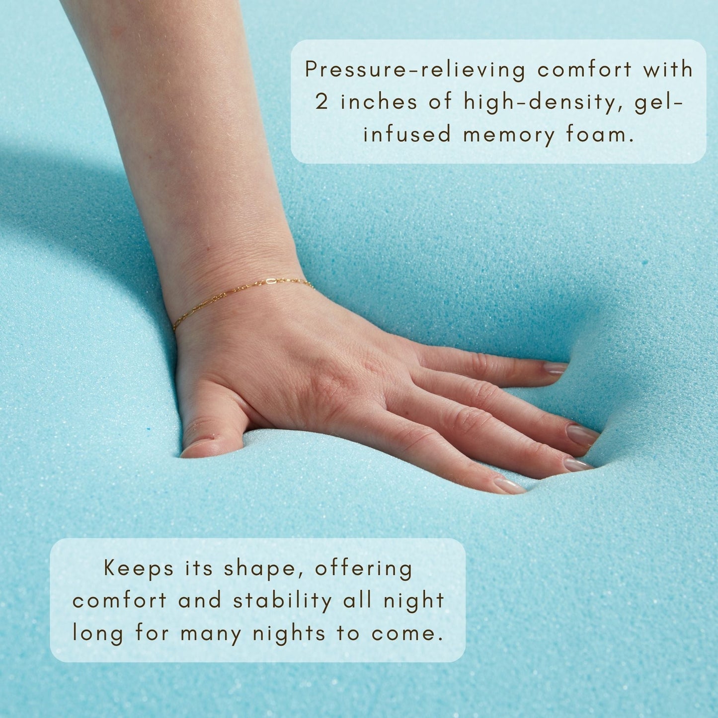 2 Inch Gel Memory Foam Topper and Removable Cover