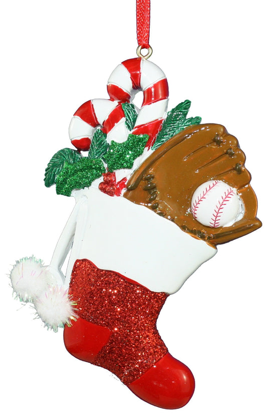 4.3 Inch Baseball Resin Sports Sock Ornament - Tampa Home & Garden Store