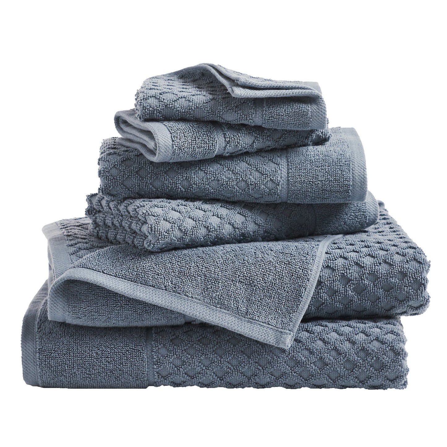 Cotton Diamond Waffle Weave Bath Towel Set