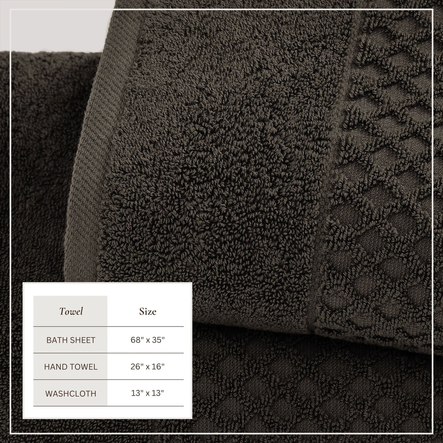 Cotton Diamond Waffle Weave Bath Towel Set