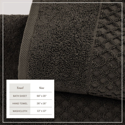 Cotton Diamond Waffle Weave Bath Towel Set