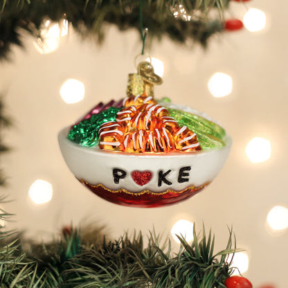 Adorno de cristal con forma de Poke Bowl