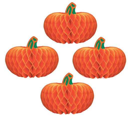 Citrouilles en papier de soie - 10 cm - Lot de 4