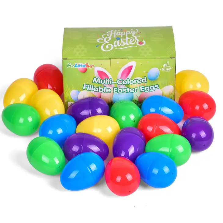 Fillable 3 Inch Plastic Easter Eggs - 24 Piece
