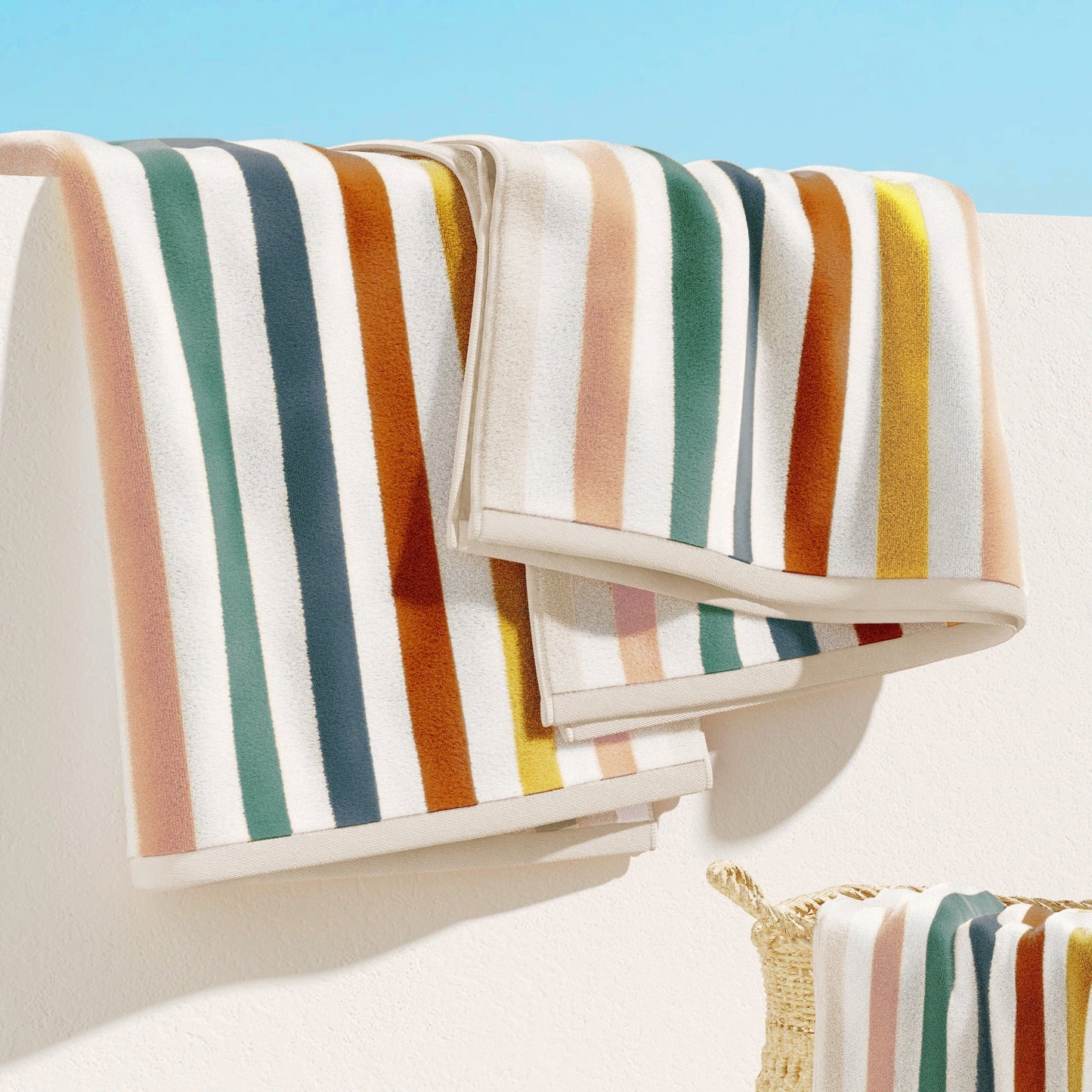 Cabana Cotton Beach Towel and Striped Border