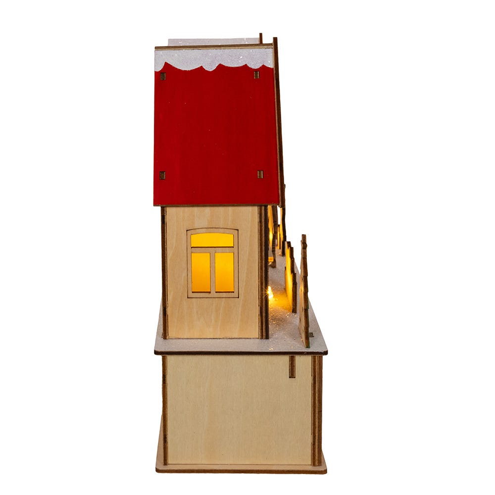 Taller de Papá Noel iluminado con LED - 13 x 10 pulgadas