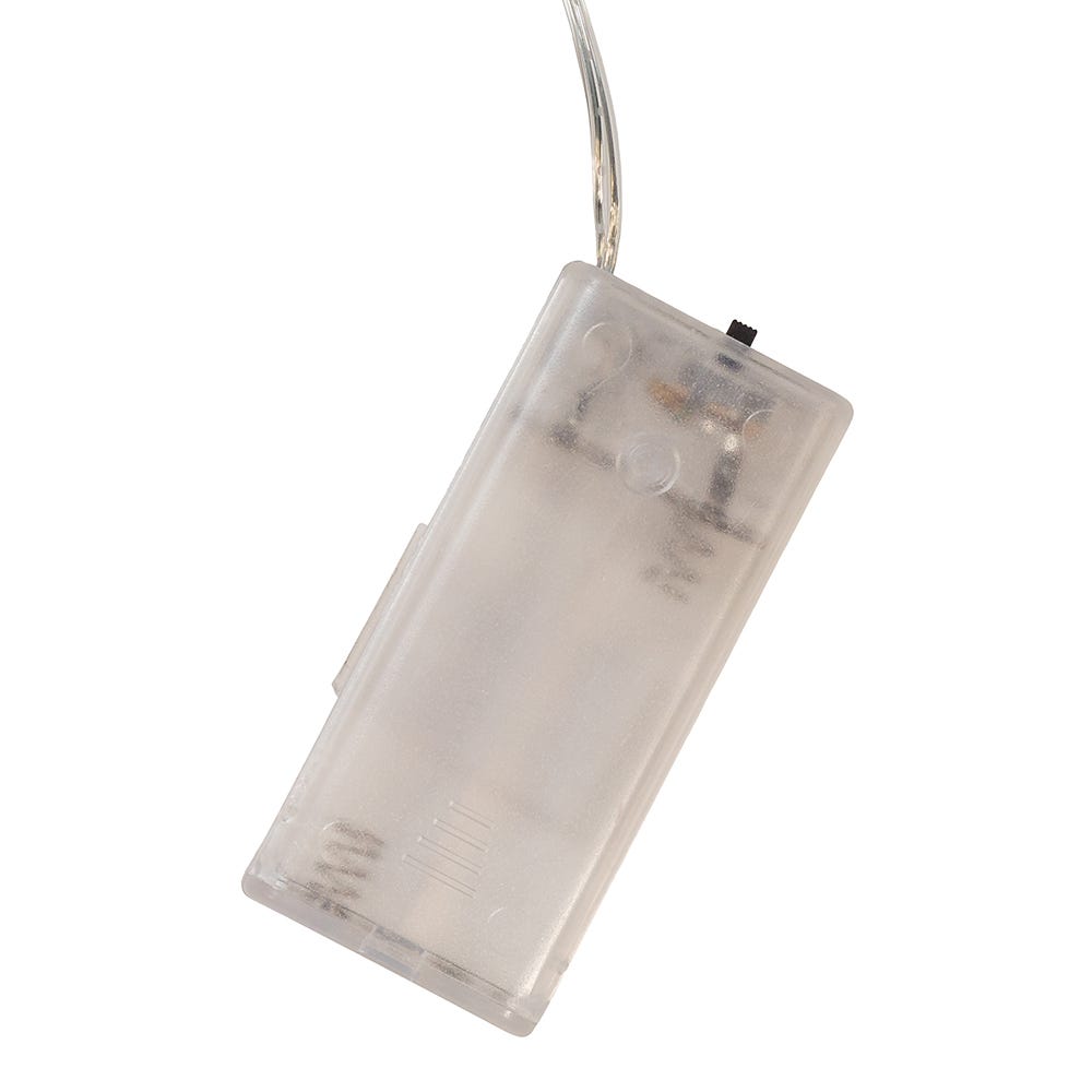 Guirlande lumineuse féérique à LED blanc froid de 3 m (10 pi) avec fil vert et 25 lumières, alimentée par piles