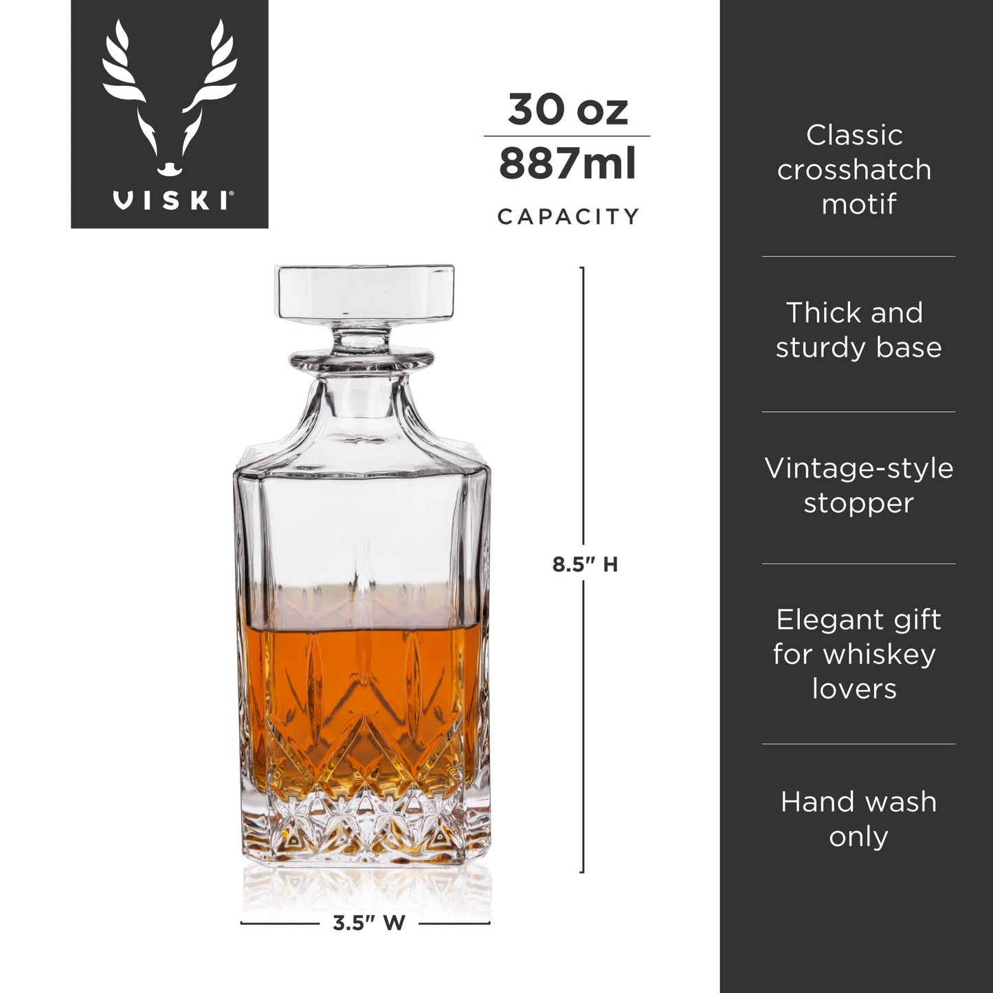Admiral Clear Glass Decanter for Wine or Spirits